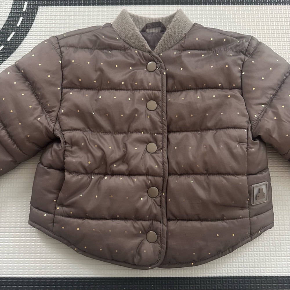 Gap Baby Brown & Gold Puffer Jacket - Picture 2 of 6